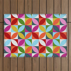 Colorful Retro Pattern Outdoor Rug Gallery Image 1