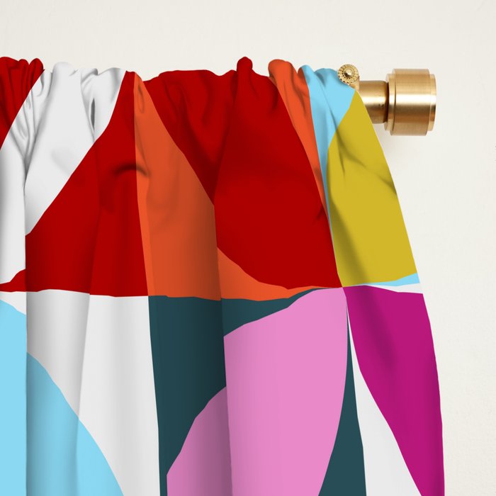 Colorful Retro Pattern Window Curtain Gallery Image 2