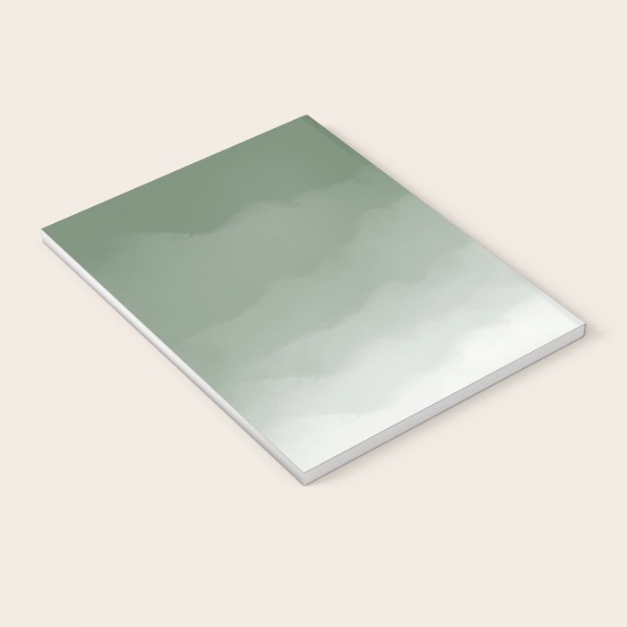 Sage Green Watercolor Ombre (sage green/white) Notebook Gallery Image 3