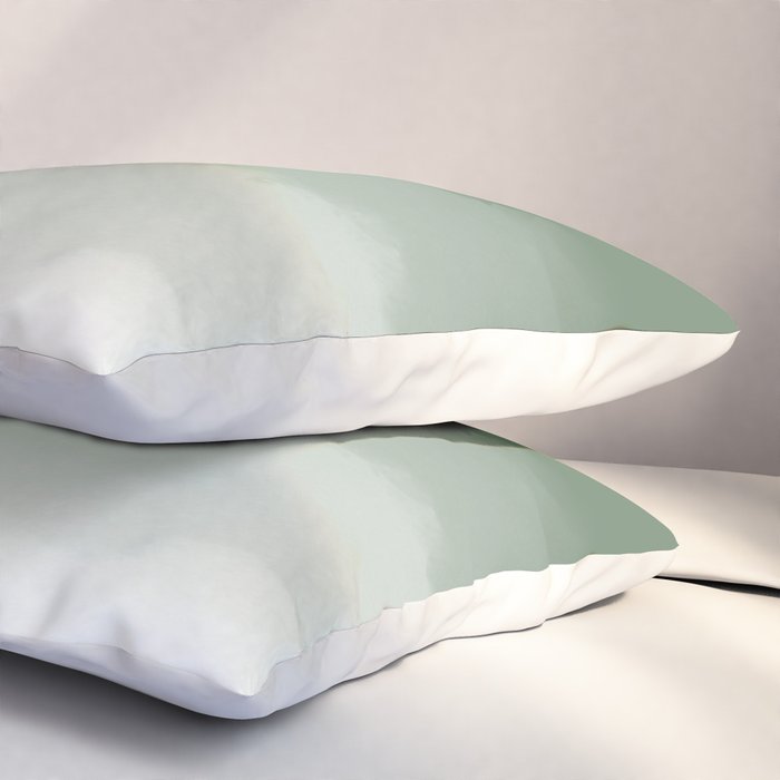 Sage Green Watercolor Ombre (sage green/white) Pillow Sham Gallery Image 3