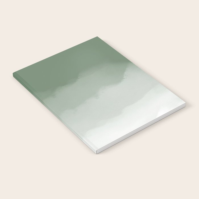 Sage Green Watercolor Ombre (sage green/white) Notebook Gallery Image 1