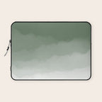 Sage Green Watercolor Ombre (sage green/white) Laptop Sleeve Gallery Image 1