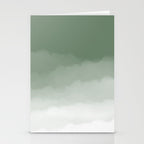 Sage Green Watercolor Ombre (sage green/white) Stationery Card Gallery Image 2