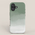 Sage Green Watercolor Ombre (sage green/white) iPhone Case Gallery Image 1