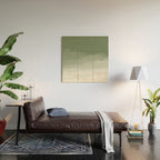 Sage Green Watercolor Ombre (sage green/white) Wood Wall Art Gallery Image 2