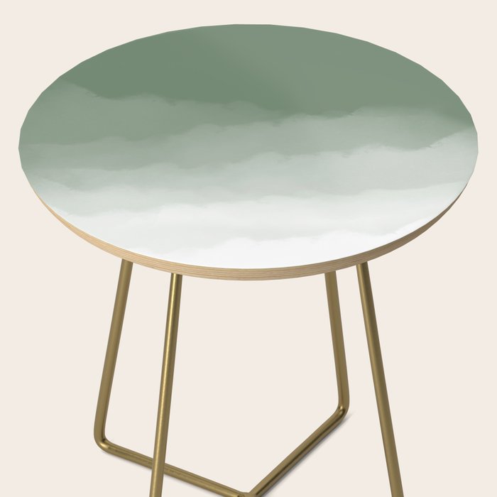 Sage Green Watercolor Ombre (sage green/white) Side Table Gallery Image 2