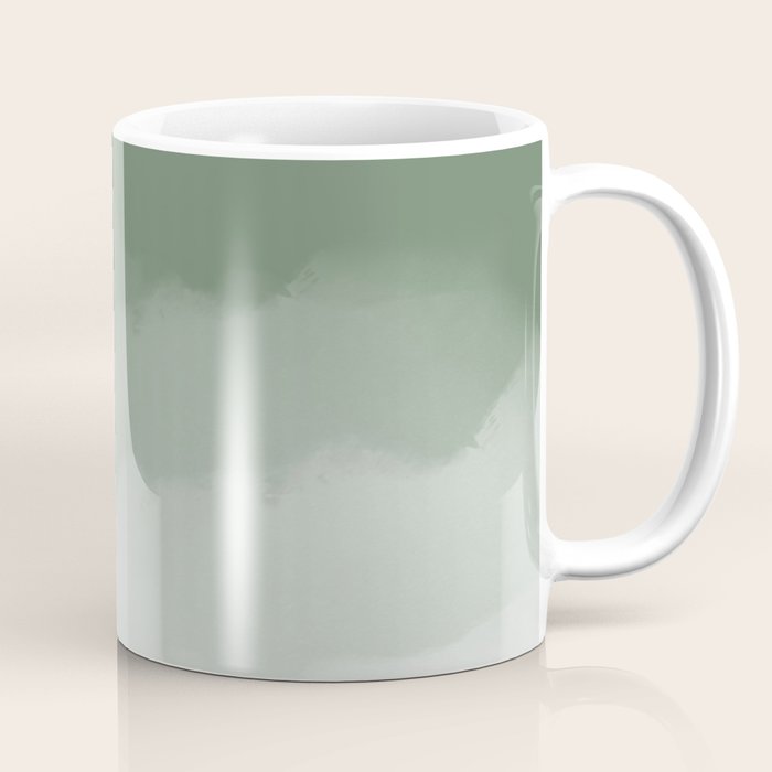 Sage Green Watercolor Ombre (sage green/white) Coffee Mug Gallery Image 1