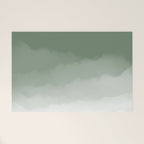 Sage Green Watercolor Ombre (sage green/white) Welcome Mat Gallery Image 1