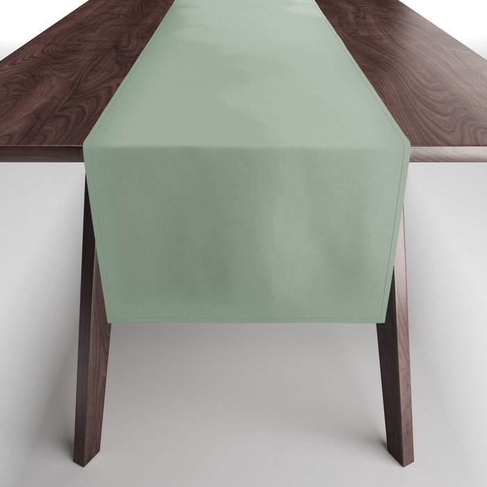 Sage Green Watercolor Ombre (sage green/white) Table Runner Gallery Image 1