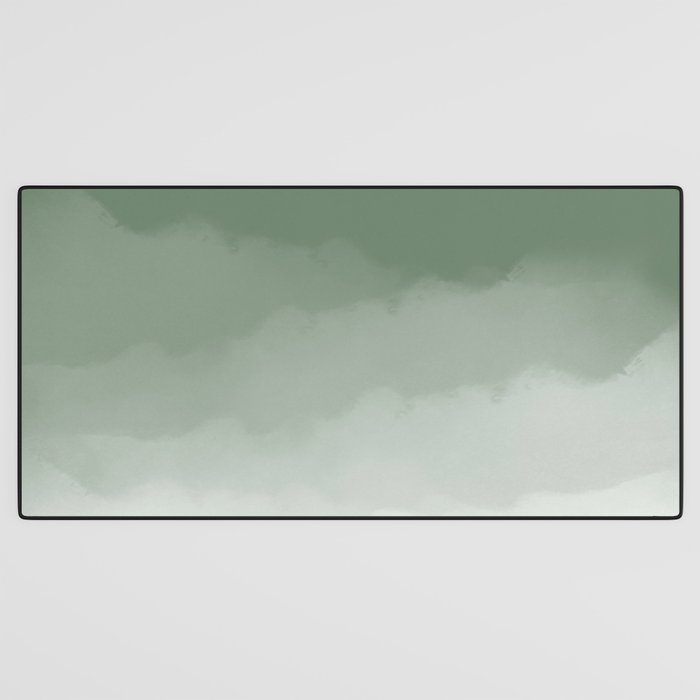 Sage Green Watercolor Ombre (sage green/white) Desk Mat Gallery Image 3