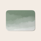Sage Green Watercolor Ombre (sage green/white) Bath Mat Gallery Image 1