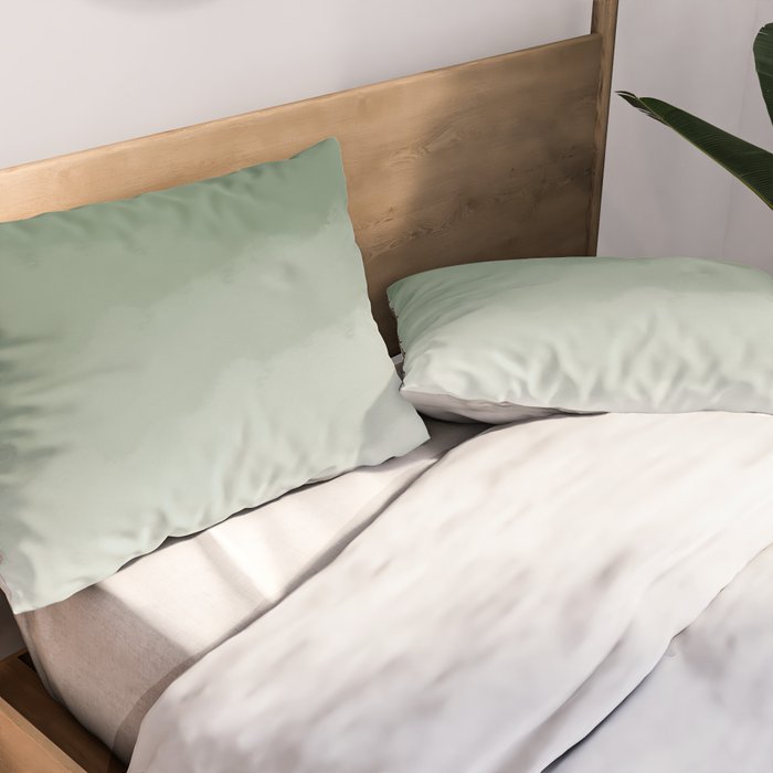 Sage Green Watercolor Ombre (sage green/white) Pillow Sham Gallery Image 2