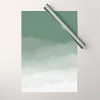Sage Green Watercolor Ombre (sage green/white) Wrapping Paper Gallery Image 1