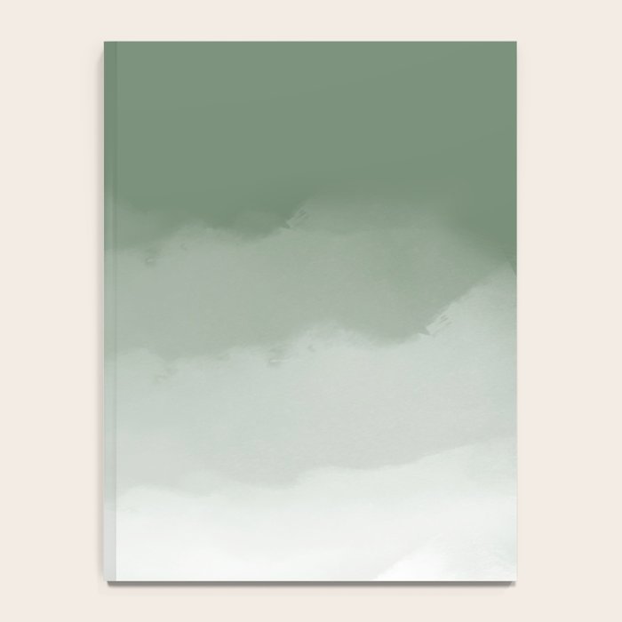 Sage Green Watercolor Ombre (sage green/white) Notebook Gallery Image 4