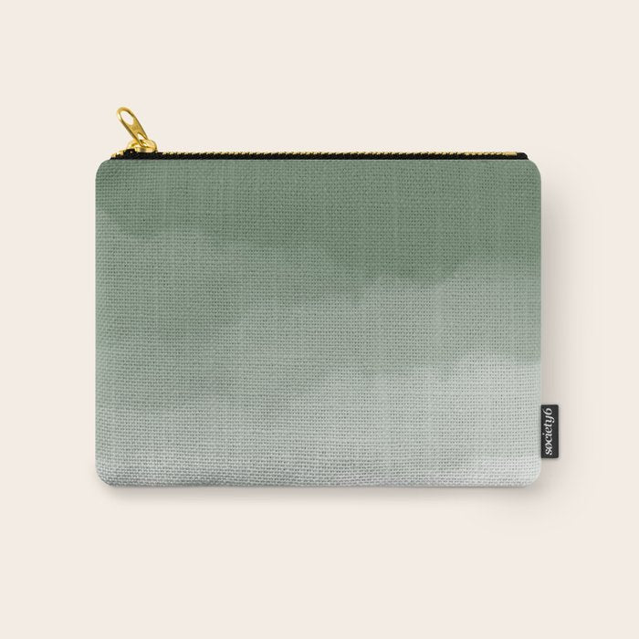 Sage Green Watercolor Ombre (sage green/white) Carry All Pouch Gallery Image 1