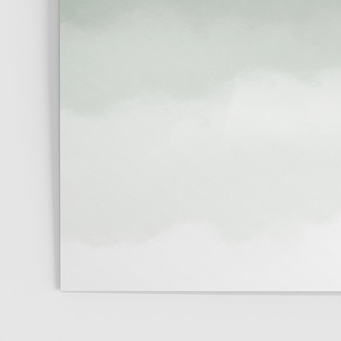 Sage Green Watercolor Ombre (sage green/white) Poster Gallery Image 3