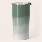 Sage Green Watercolor Ombre (sage green/white) Travel Mug Gallery Image 2