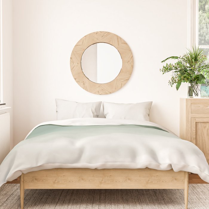 Sage Green Watercolor Ombre (sage green/white) Duvet Cover Gallery Image 3