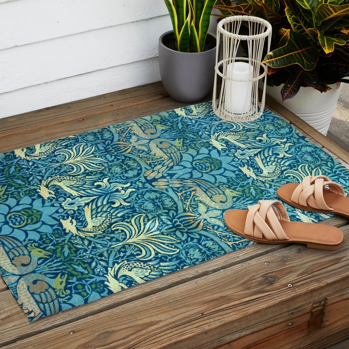 William Morris "Peacock and Dragon" Outdoor Rug Gallery Image 2
