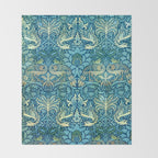 William Morris "Peacock and Dragon" Throw Blanket Gallery Image 2