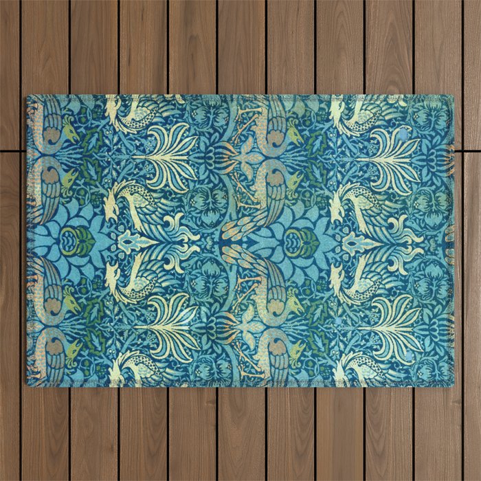 William Morris "Peacock and Dragon" Outdoor Rug Gallery Image 1