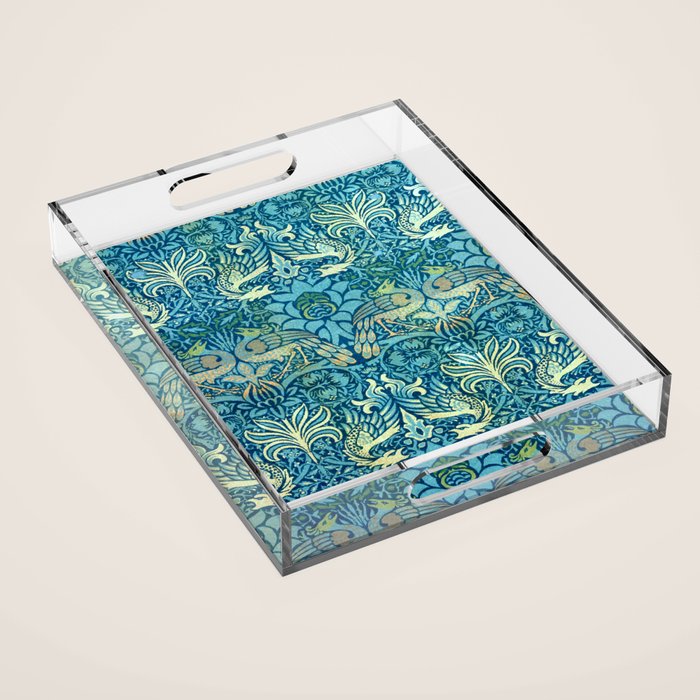 William Morris "Peacock and Dragon" Acrylic Tray Gallery Image 1