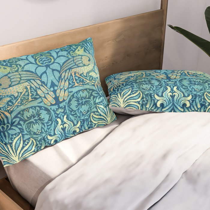 William Morris "Peacock and Dragon" Pillow Sham Gallery Image 2