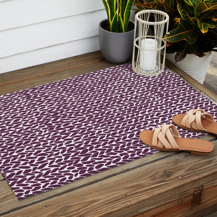 Hand Knit Plum Outdoor Rug Gallery Image 2