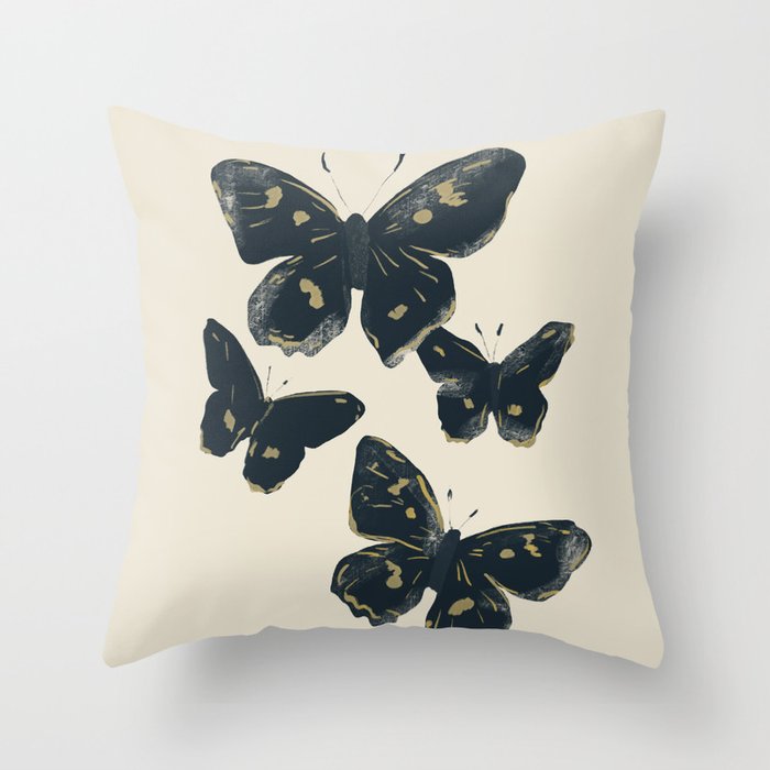 Black Butterflies 2 Throw Pillow Gallery Image 6