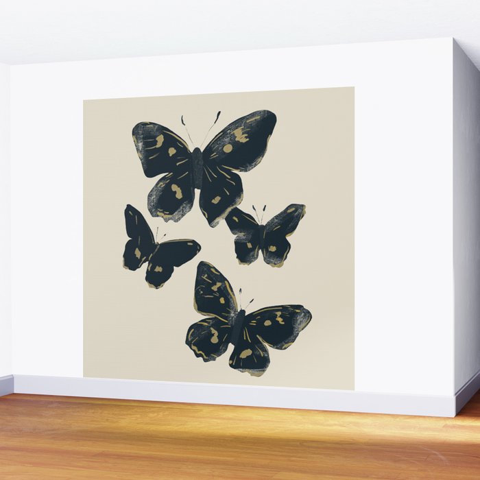 Black Butterflies 2 Wall Mural Gallery Image 2