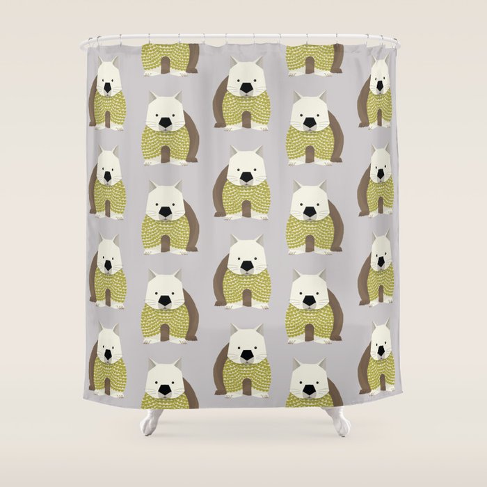 Whimsical Wombat Shower Curtain Gallery Image 1