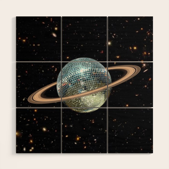 Saturn Disco II Wood Wall Art Gallery Image 1