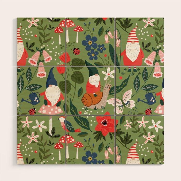 Garden Gnomes Wood Wall Art Gallery Image 1