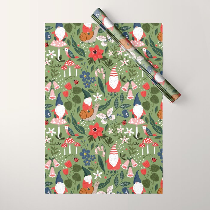 Garden Gnomes Wrapping Paper Gallery Image 1