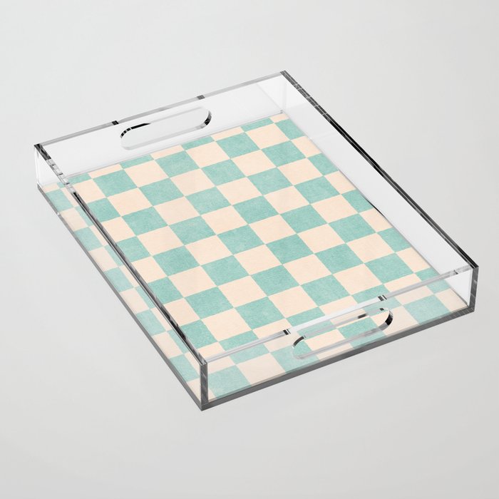 CHECKER - 001 - Sea Glass Acrylic Tray Gallery Image 1