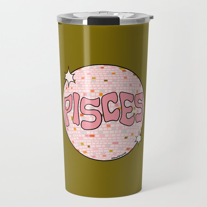 Pisces Disco Ball Travel Mug Gallery Image 1
