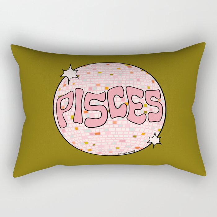 Pisces Disco Ball Rectangular Pillow Gallery Image 1