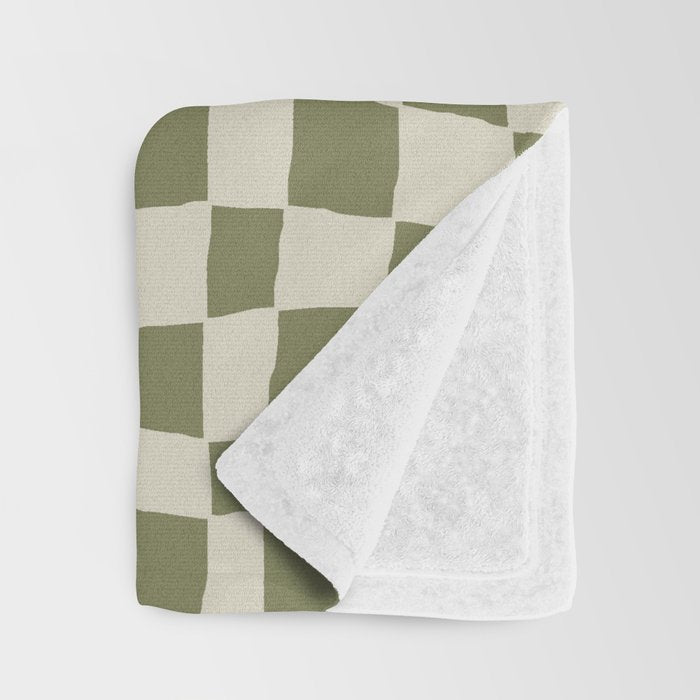 Minimal checkered flower  Throw Blanket Gallery Image 3