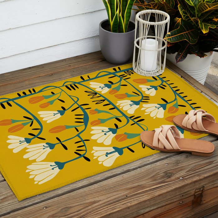 Matisse expression serenity yellow Outdoor Rug Gallery Image 2