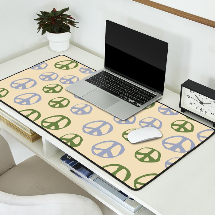 Hand-drawn Peace Symbol Pattern Desk Mat Gallery Image 2