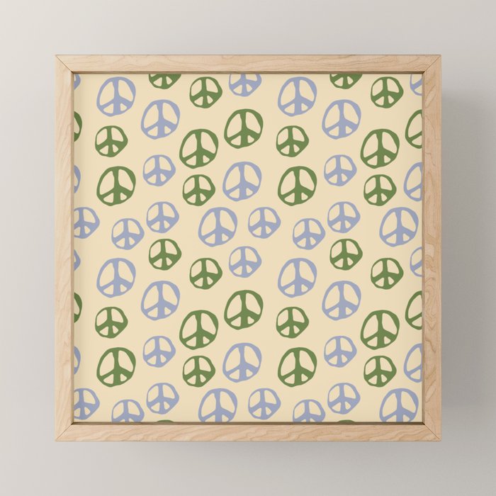 Hand-drawn Peace Symbol Pattern Mini Art Print Gallery Image 1