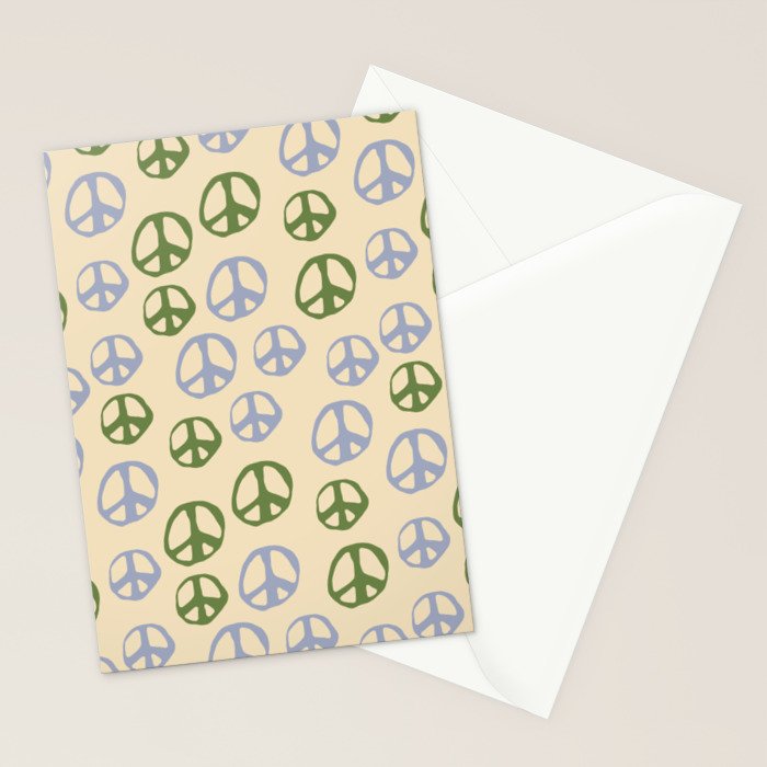 Hand-drawn Peace Symbol Pattern Stationery Card Gallery Image 2