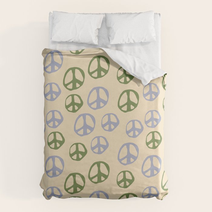 Hand-drawn Peace Symbol Pattern Duvet Cover Gallery Image 6