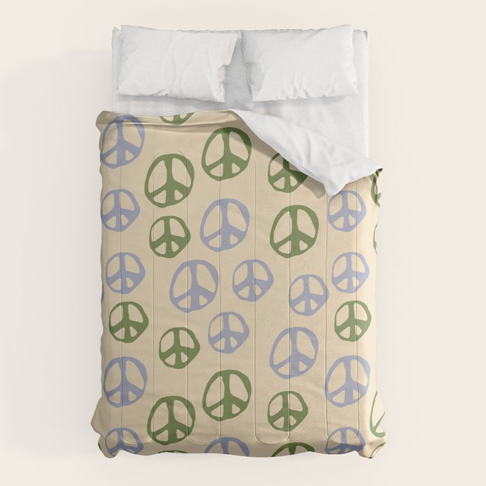 Hand-drawn Peace Symbol Pattern Comforter Gallery Image 6