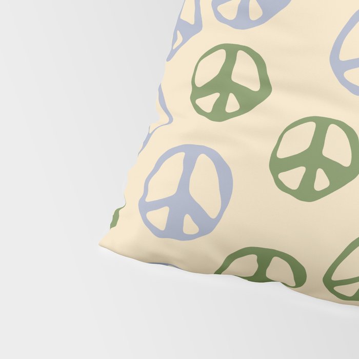 Hand-drawn Peace Symbol Pattern Pillow Sham Gallery Image 4