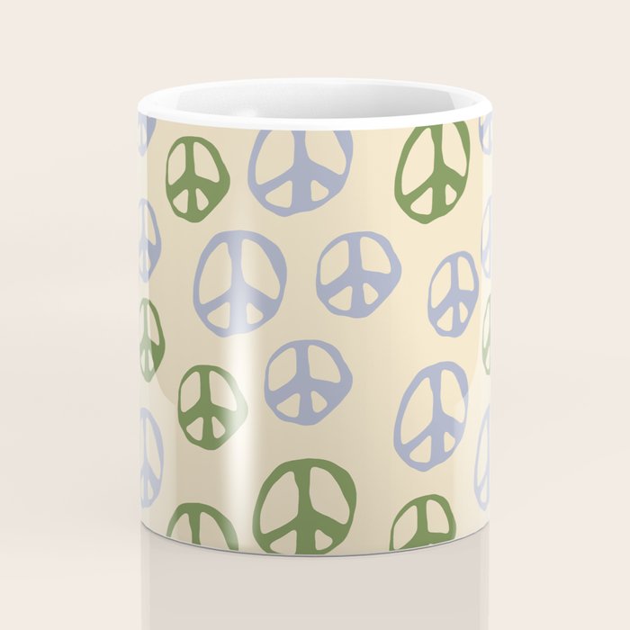 Hand-drawn Peace Symbol Pattern Coffee Mug Gallery Image 4