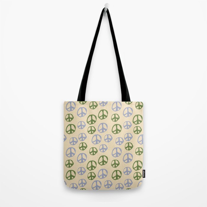 Hand-drawn Peace Symbol Pattern Tote Bag Gallery Image 2