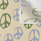 Hand-drawn Peace Symbol Pattern Wall Tapestry Gallery Image 3