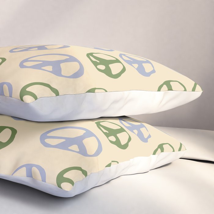 Hand-drawn Peace Symbol Pattern Pillow Sham Gallery Image 3