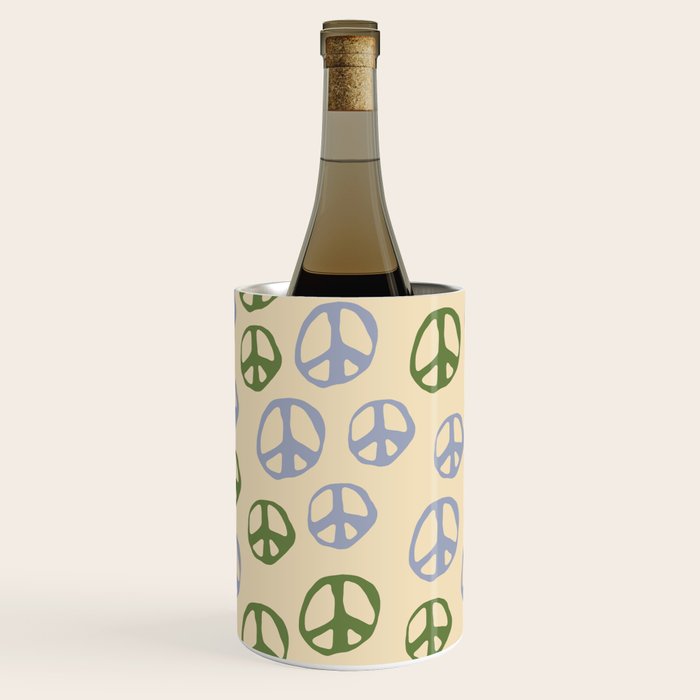 Hand-drawn Peace Symbol Pattern Wine Chiller Gallery Image 1